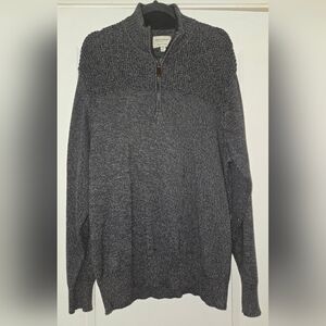 Field and Stream Men's Gray Quarter-Zip Long Sleeve Sweater Size XL